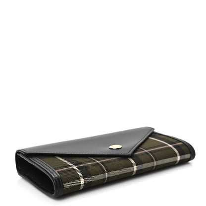 Burberry Grained Calfskin Tartan Halton Wallet Black 4 of 7