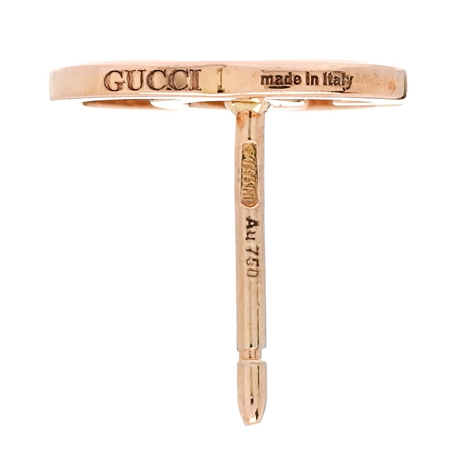 Gucci 18K Rose Gold GG Tissue Stud Earrings 4 of 4