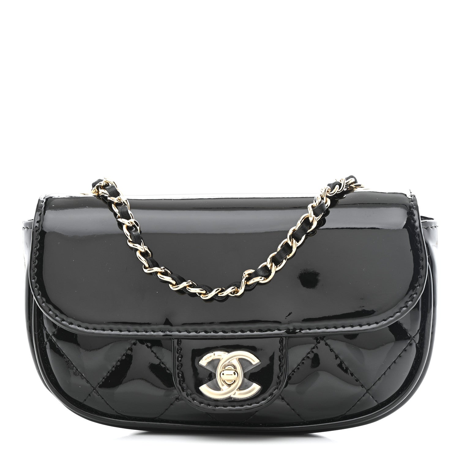 Chanel Patent Calfskin Quilted Mini Clutch Black 8 of 11