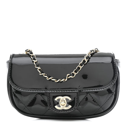Chanel Patent Calfskin Quilted Mini Clutch Black 8 of 11