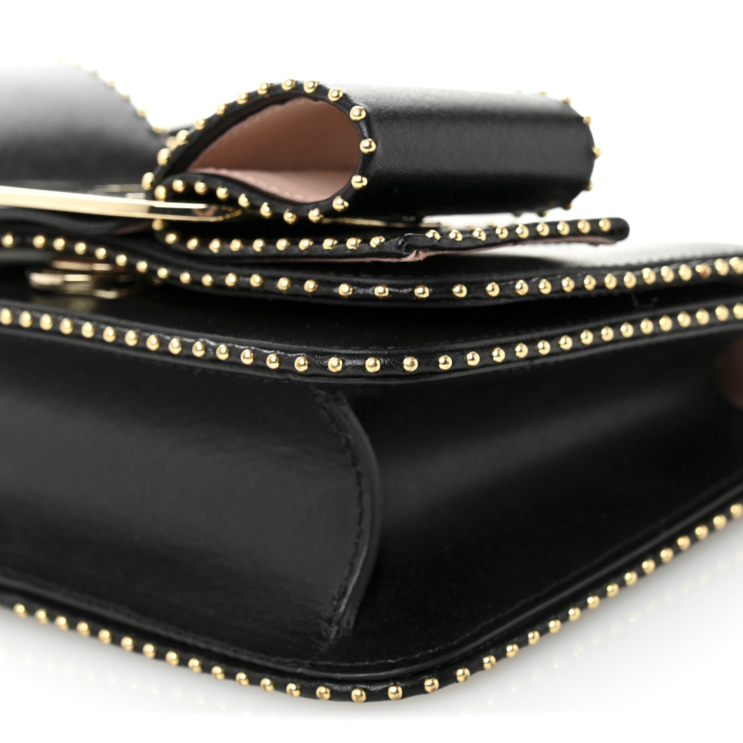 Salvatore Ferragamo Calfskin Studded Mini Vara Bow Rainbow Crossbody Bag Black 10 of 11