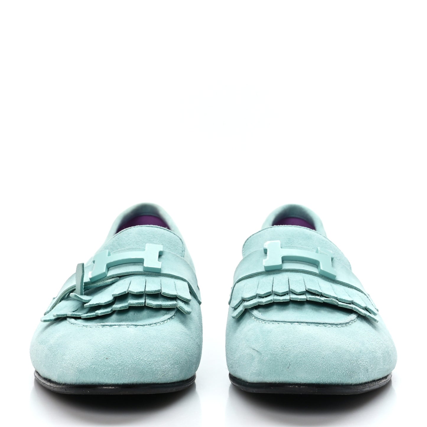Suede Goatskin Womens Royal Loafers 39.5 Vert Ebrun