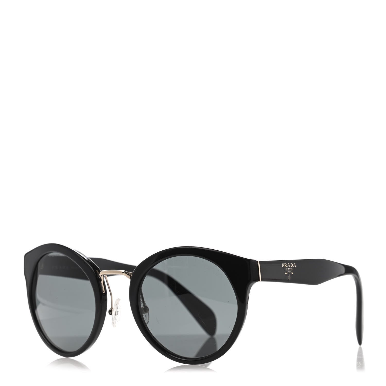 Prada Round Sunglasses SPR 05T Black 1 of 4