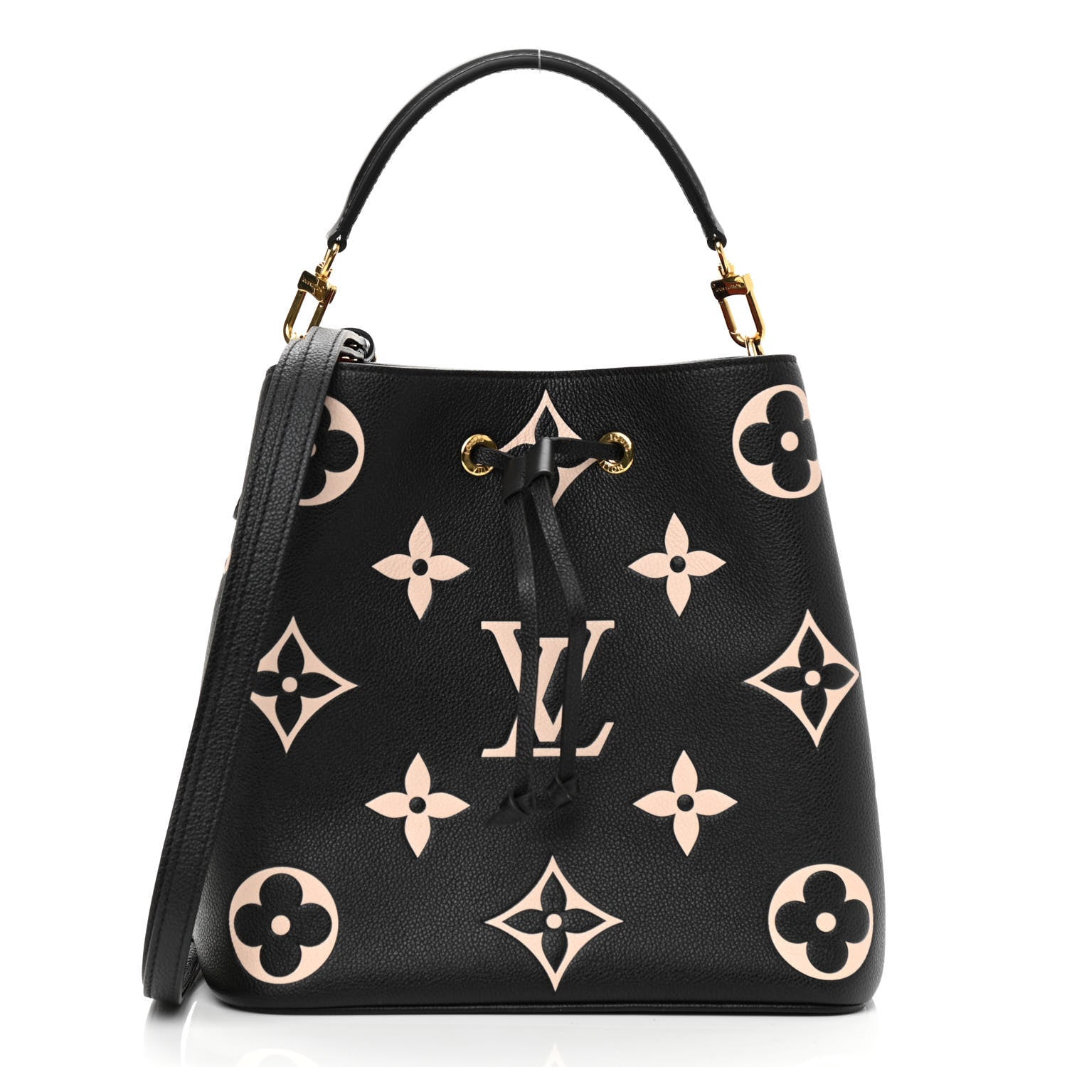 Louis Vuitton Empreinte Monogram Giant Neonoe MM Black Beige 3 of 8
