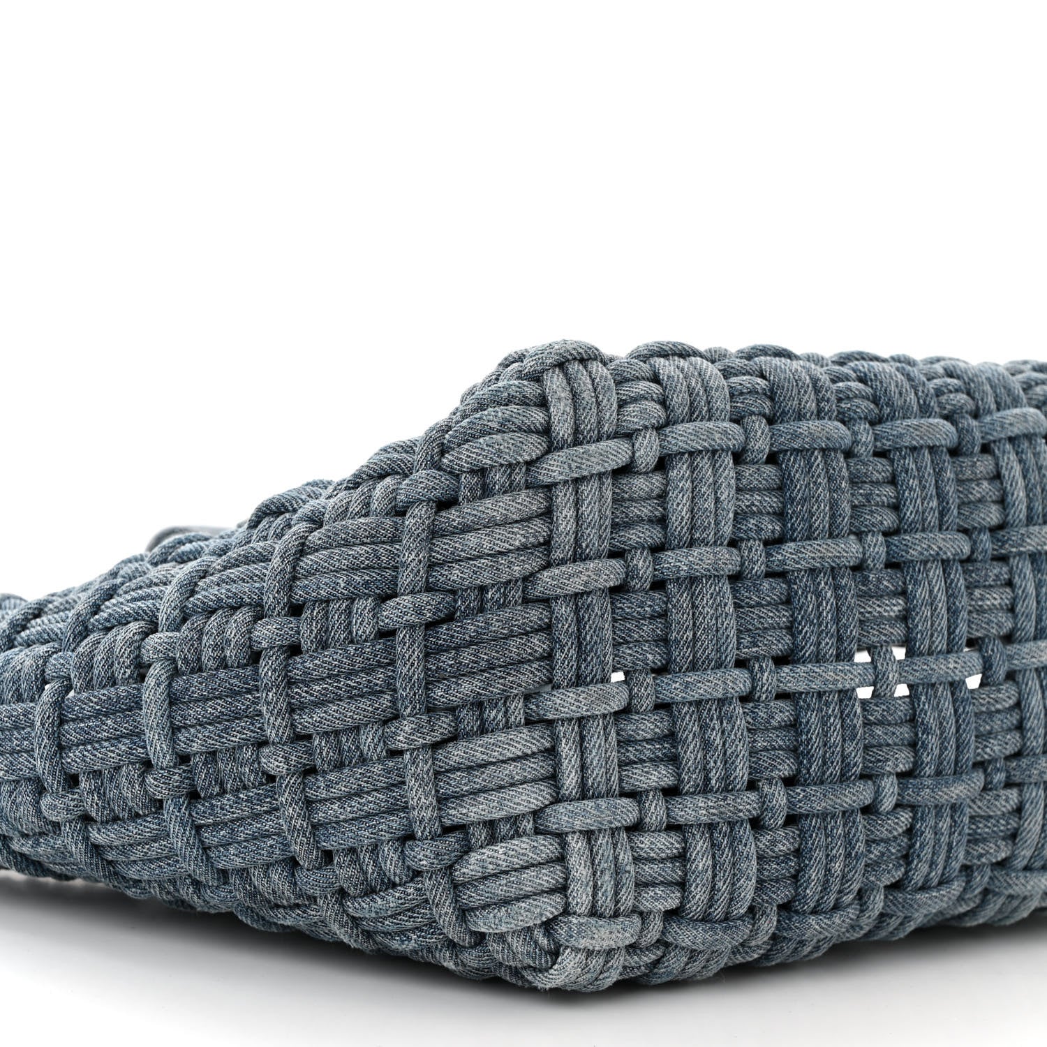 Balenciaga Washed Frayed Denim Braided XS Bistro Basket Blue 9 of 12