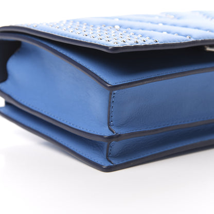 MCM Lambskin Diamond Disco Flap Crossbody Bag Blue 9 of 10