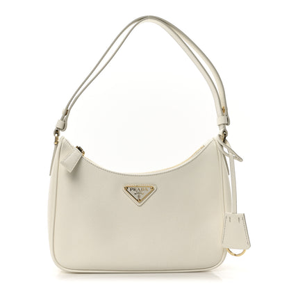 Prada Saffiano Lux Mini Re-Edition Shoulder Bag White 1 of 10