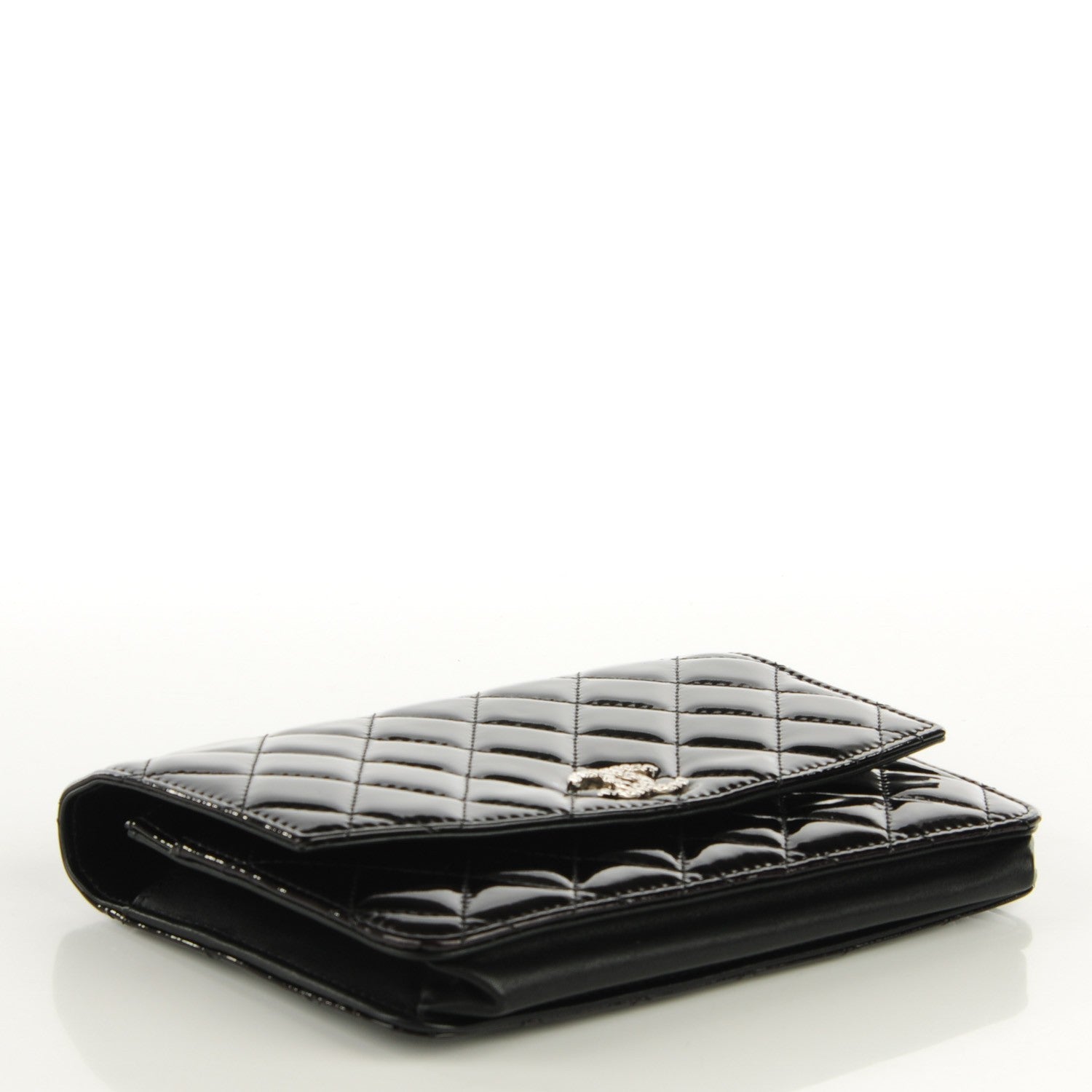 Chanel Patent Quilted Brilliant Wallet On Chain WOC Black 4 of 8