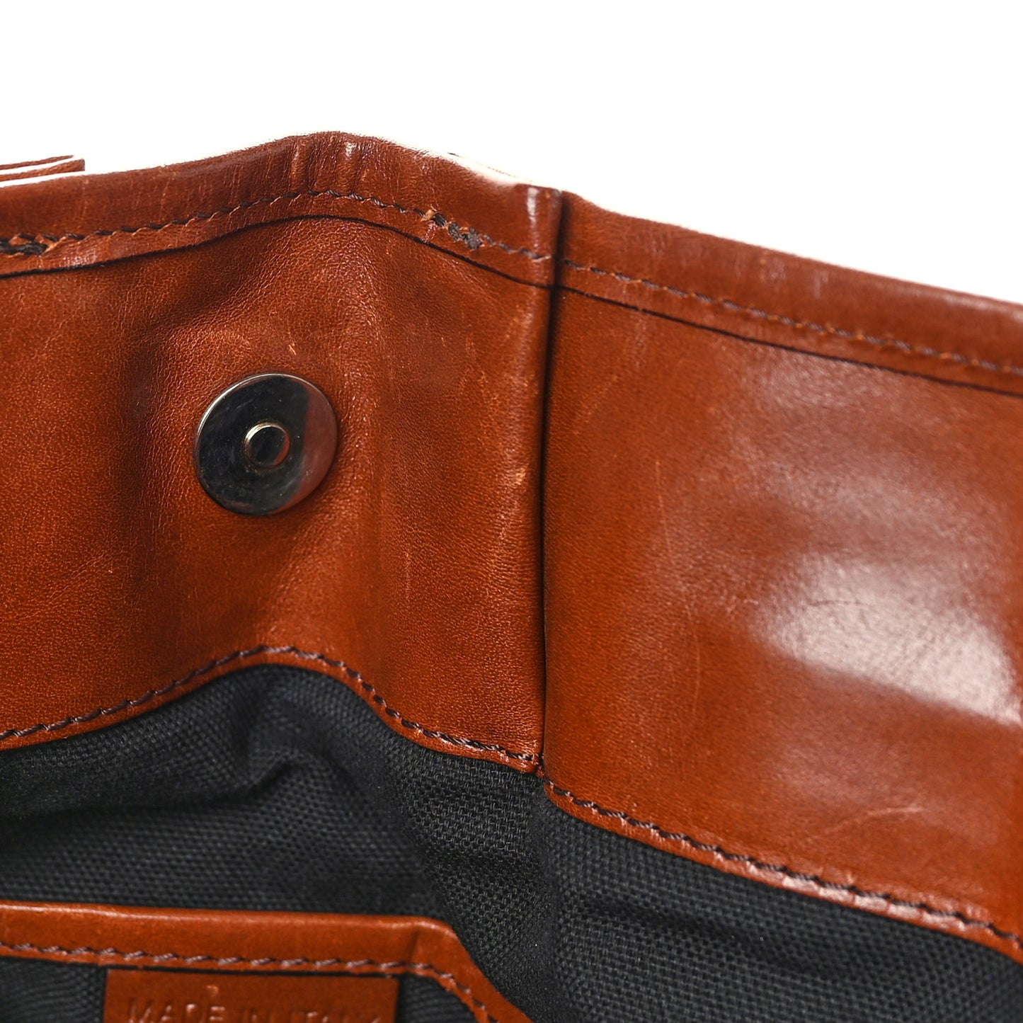 Bridle Calfskin House Check Medium Whipstitch Tote Dark Tan