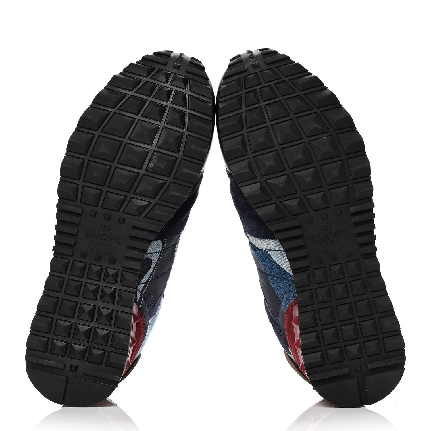 Valentino Garavani Denim Suede Camouflage Mens Rockrunner Sneakers Blue Multicolor 4 of 4