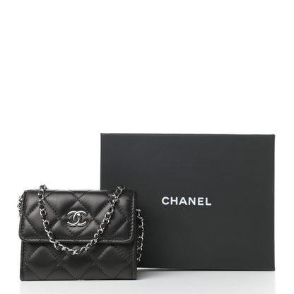 Chanel Lambskin Quilted Clutch With Chain Black 8 of 8