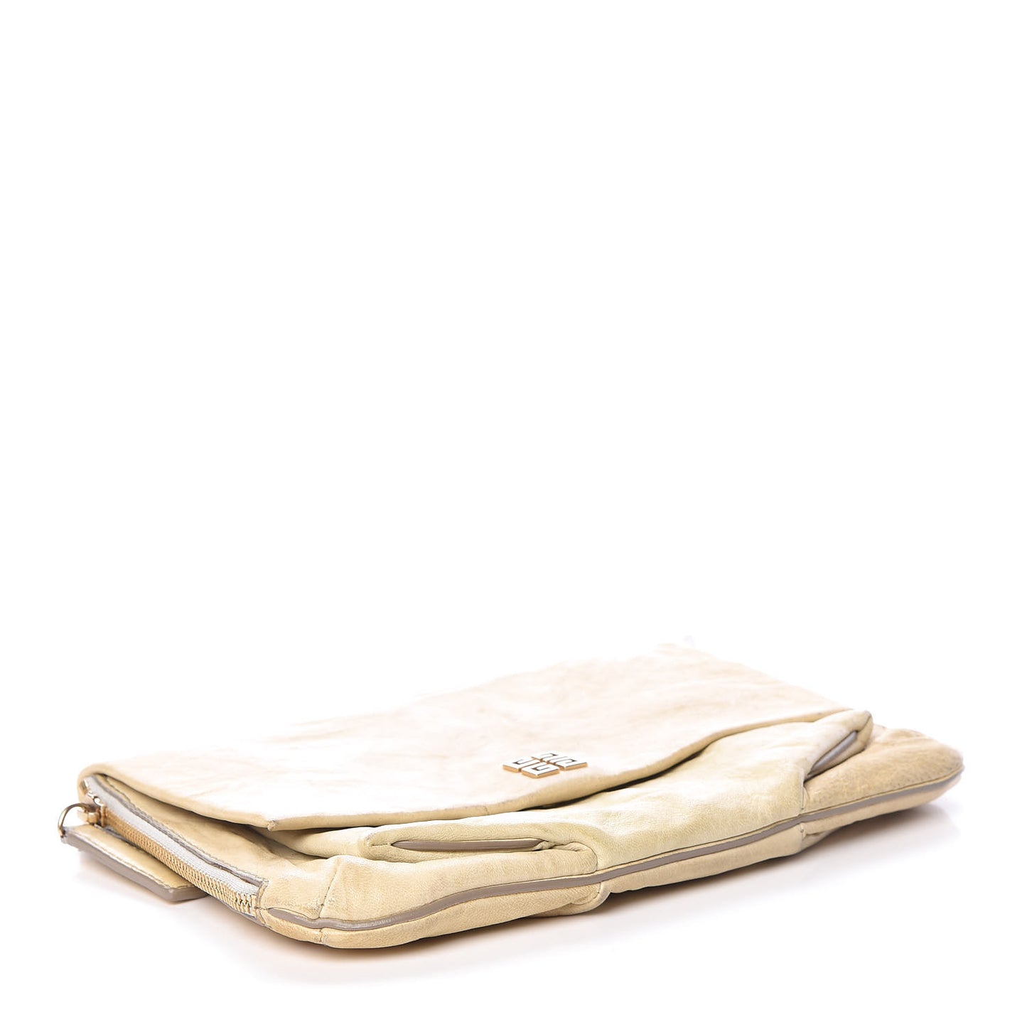 Tumbled Sheepskin Clutch Beige
