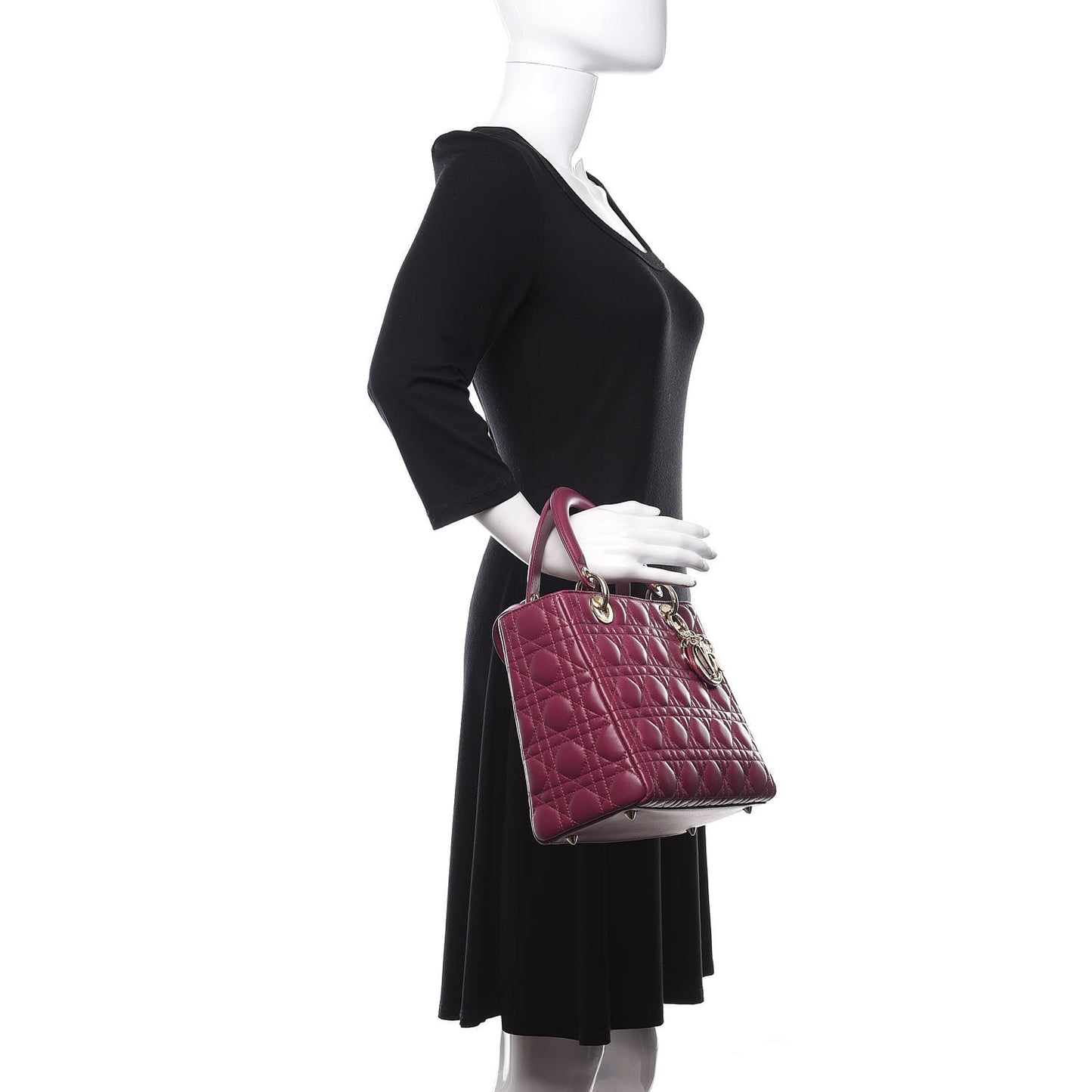 Lambskin Cannage Medium Lady Dior Purple