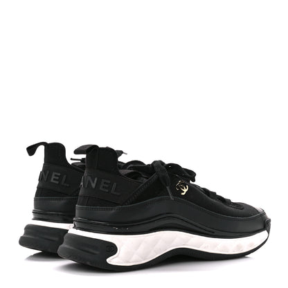 Chanel Velvet Calfskin Mixed Fibers CC Sneakers 40 Black 4 of 8