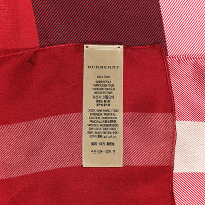 Burberry Silk Mega Check Mulberry Scarf Red 4 of 5
