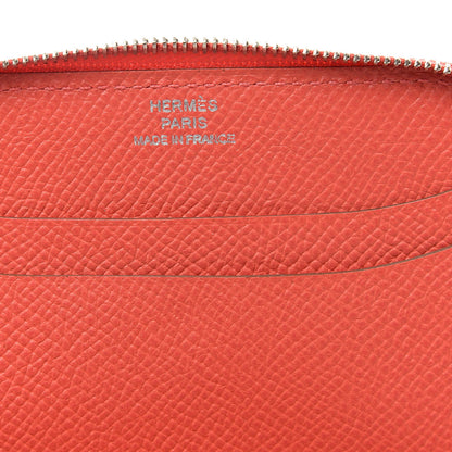Hermes Epsom Printed Silk Flamingo Party Soie-Cool Compact Wallet Rose Jaipur 6 of 7