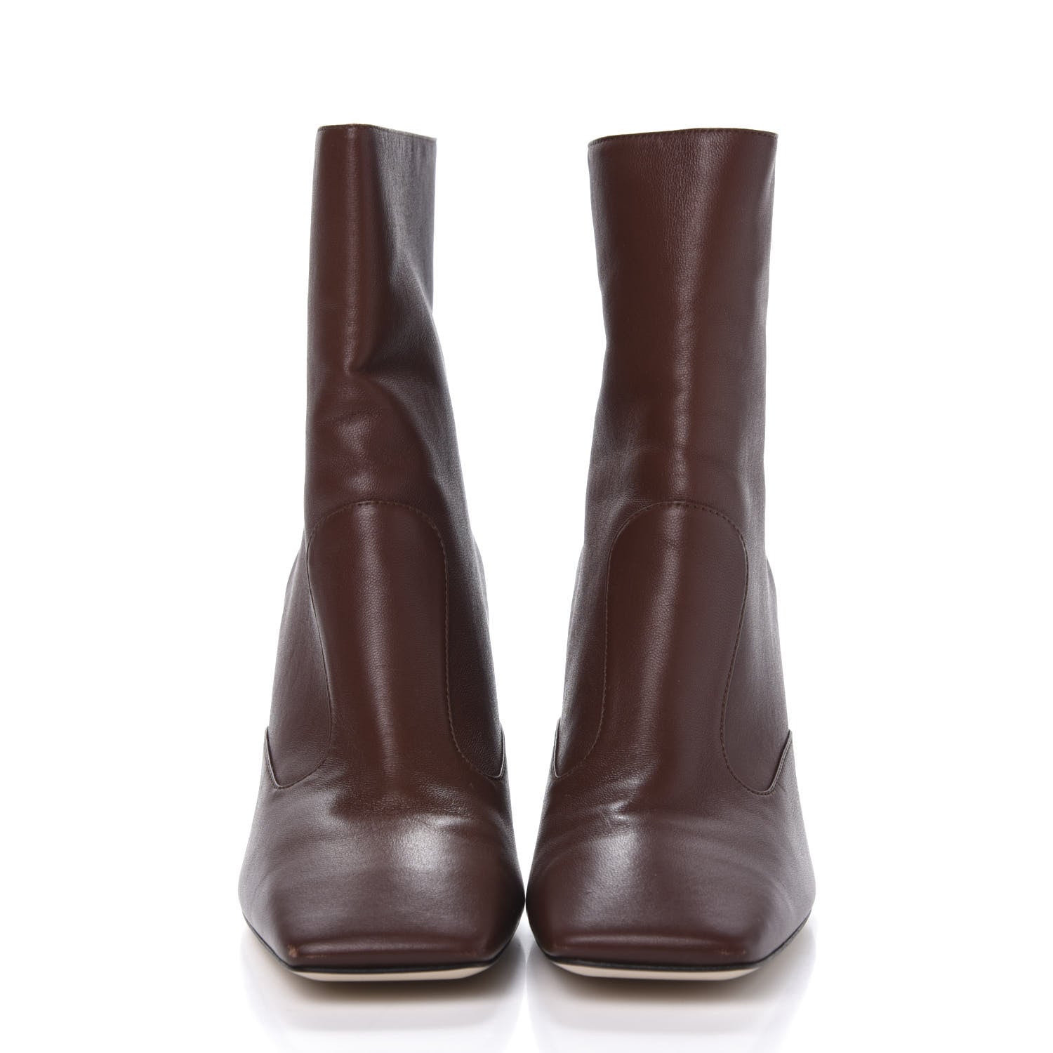 Fendi Lambskin FFreedom Ankle Boots 38.5 Brown 2 of 10