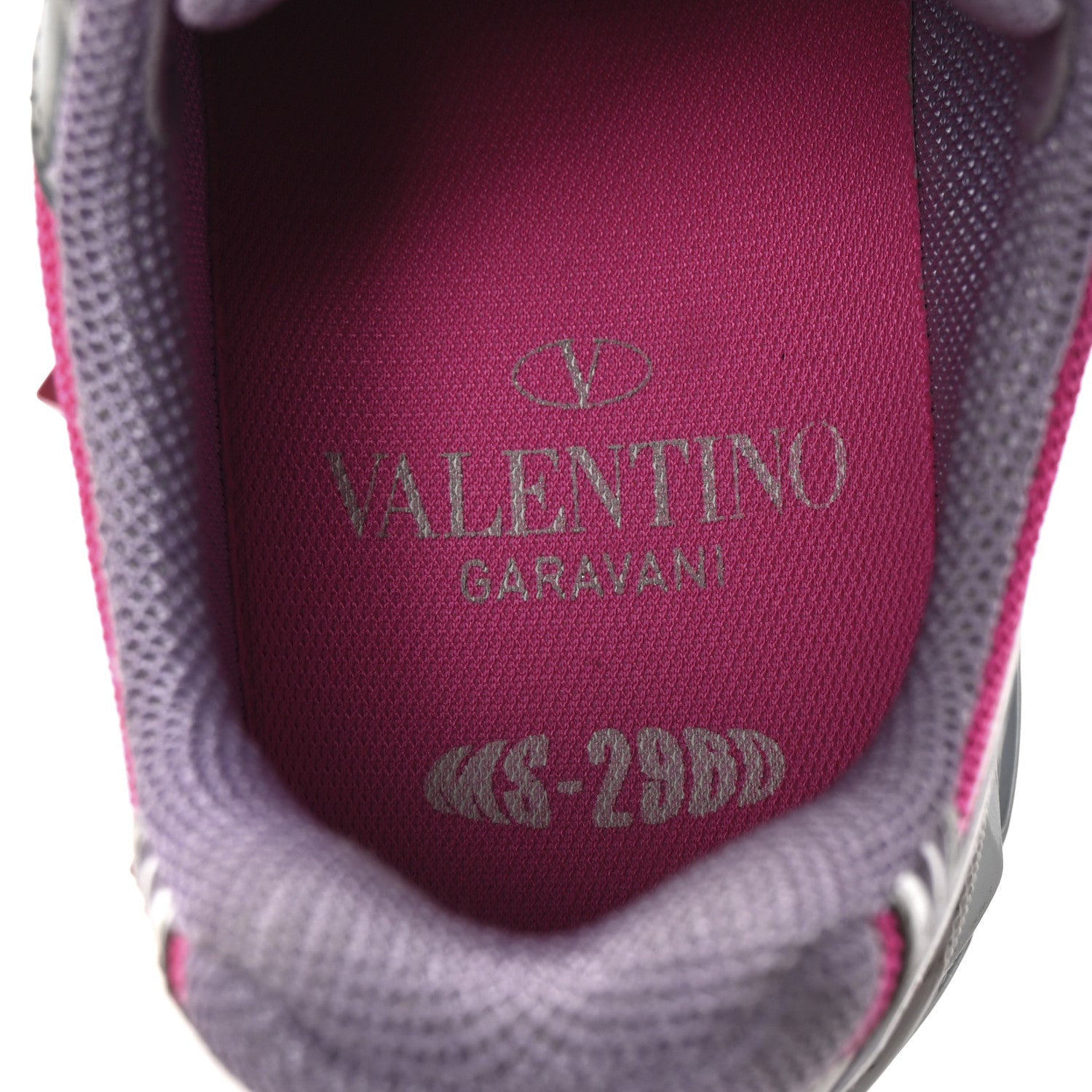 Valentino Garavani Mesh Calfskin Rockstud Womens Platform Sneakers 36.5 Fuxia Multicolor 8 of 10