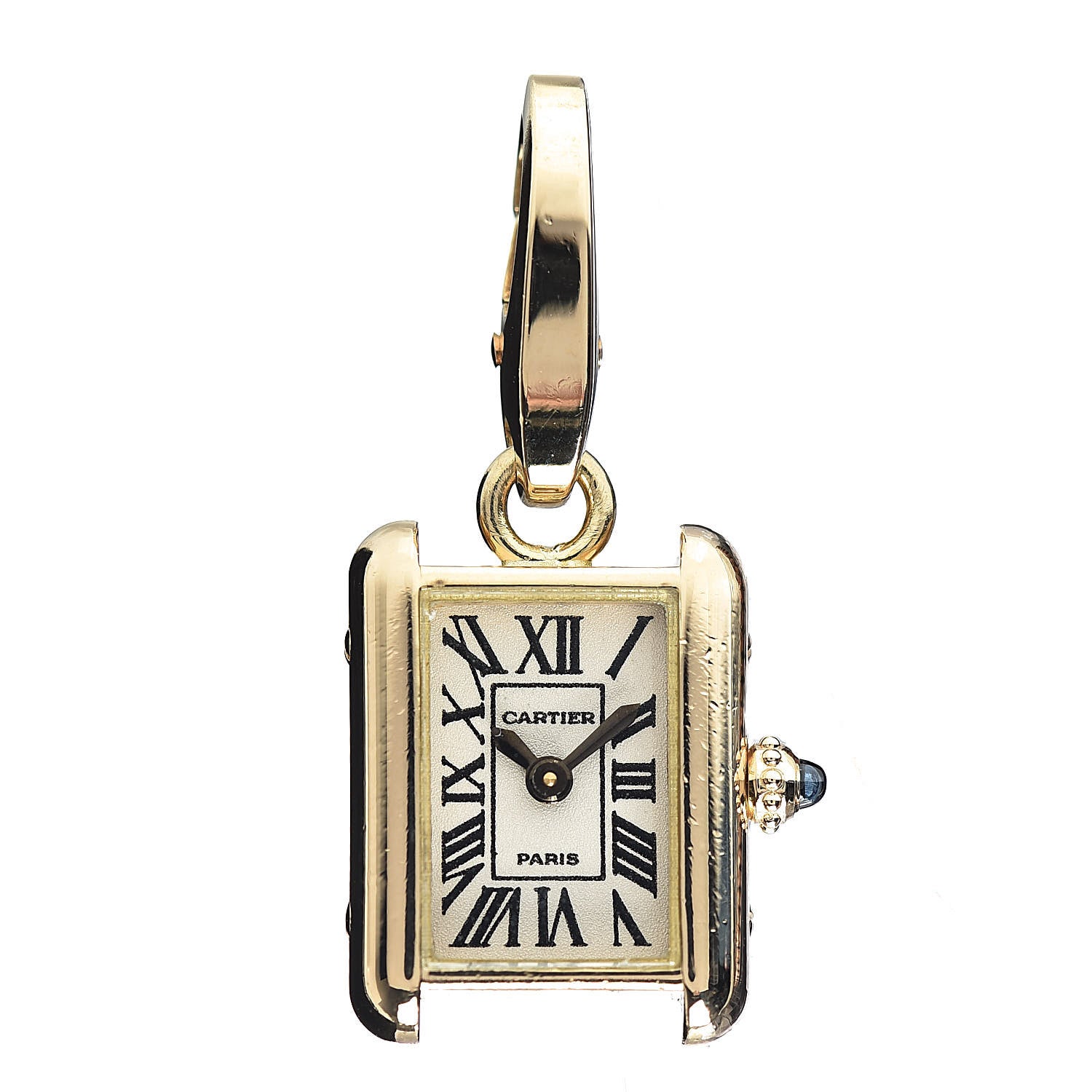 Cartier 18K Yellow Gold Tank Watch Charm Pendant 1 of 3
