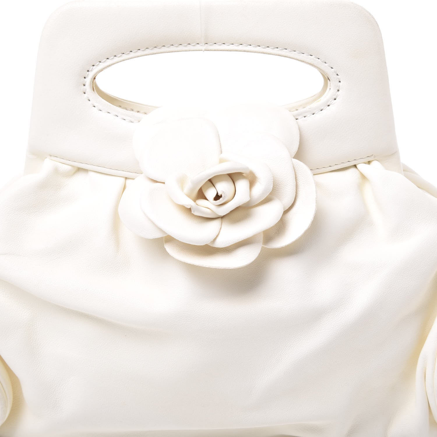 Chanel Lambskin Camellia Handbag White 9 of 9