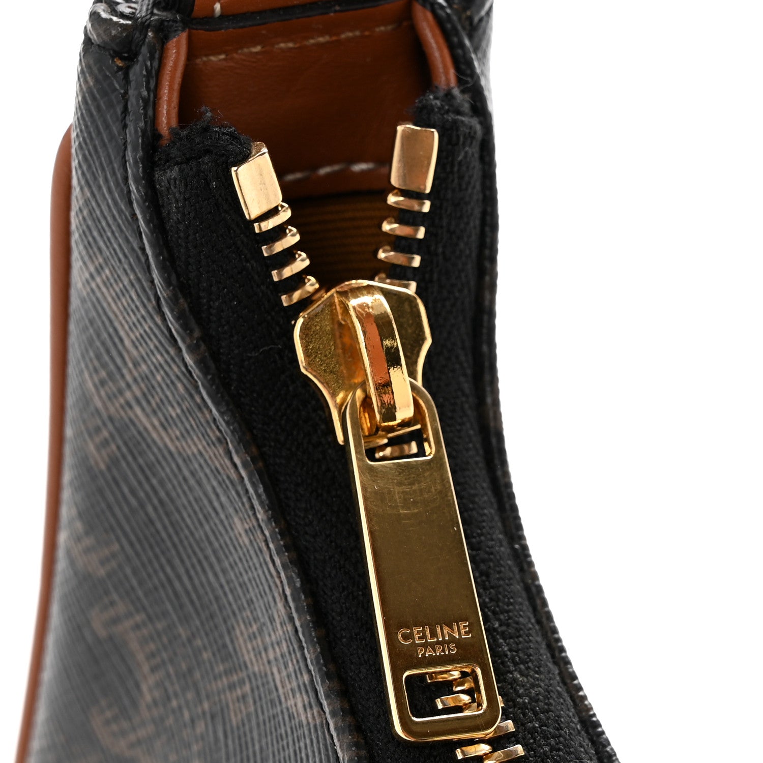 Celine Triomphe Canvas Calfskin Ava Shoulder Bag Tan 14 of 14