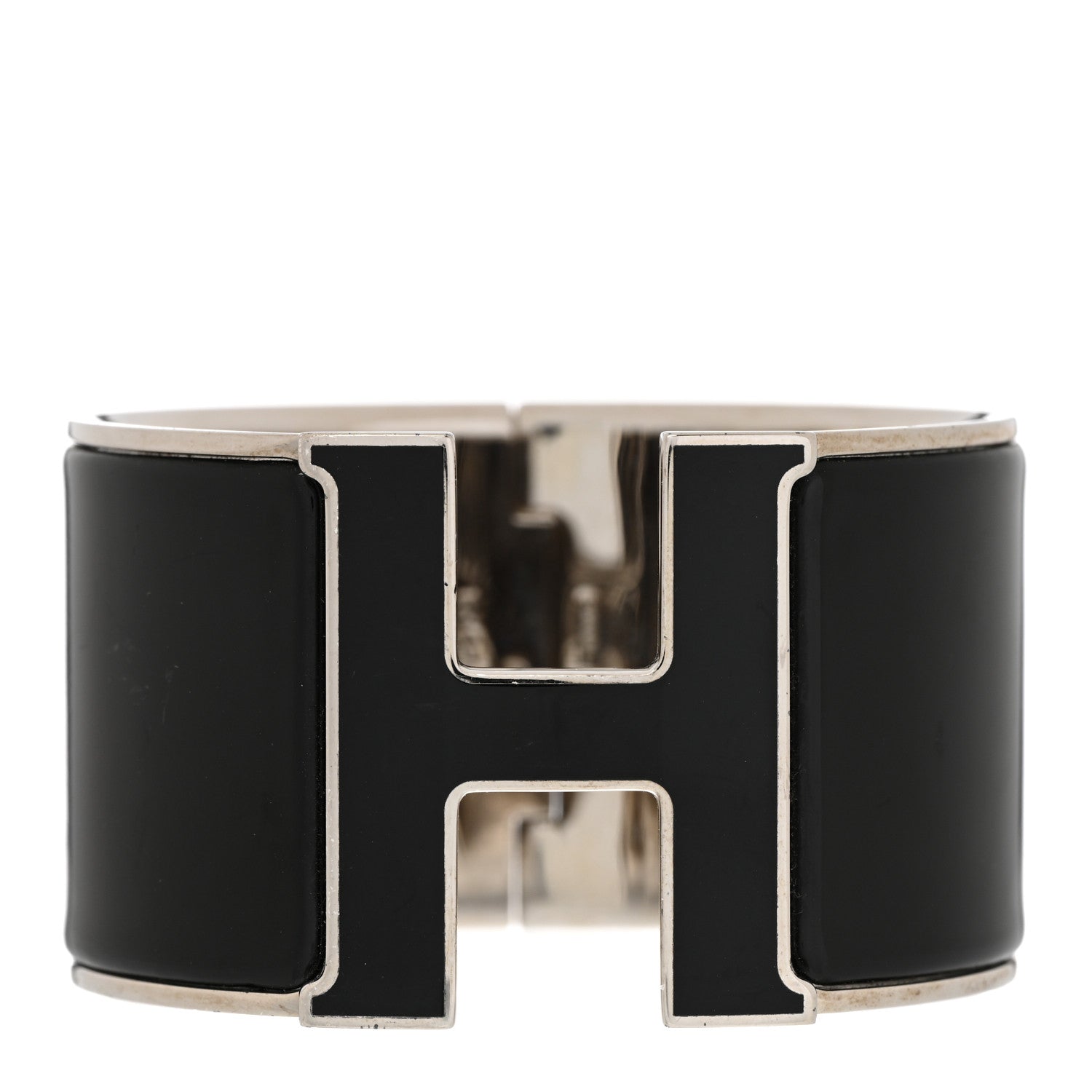 Hermes Enamel Extra Wide Clic Clac H Bracelet PM Black 1 of 5
