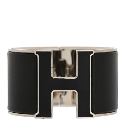 Hermes Enamel Extra Wide Clic Clac H Bracelet PM Black 1 of 5
