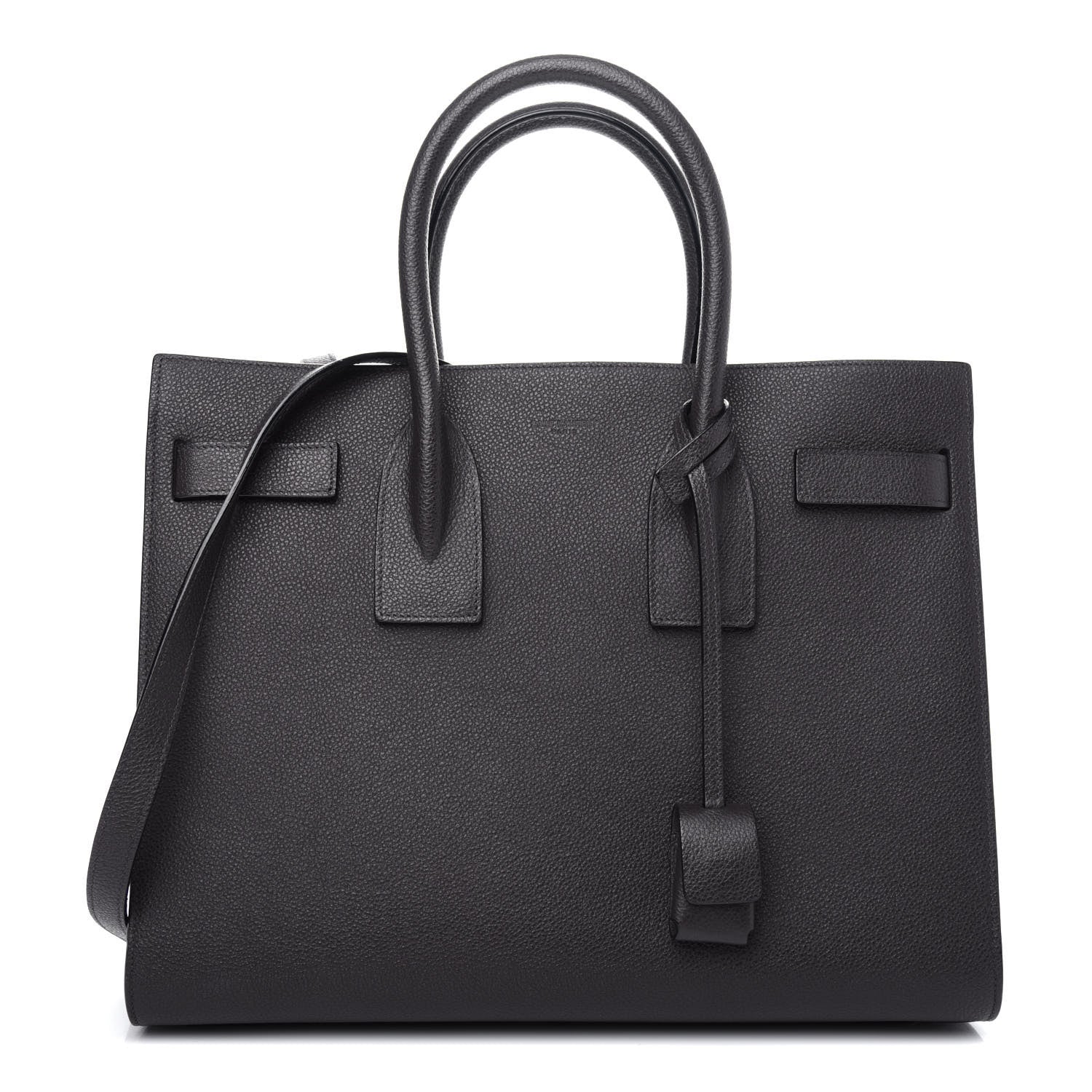Saint Laurent Grained Calfskin Small Sac De Jour Coal 1 of 9