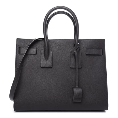 Saint Laurent Grained Calfskin Small Sac De Jour Coal 1 of 9