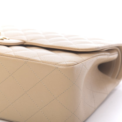 Chanel Caviar Quilted Jumbo Double Flap Beige Clair 10 of 18