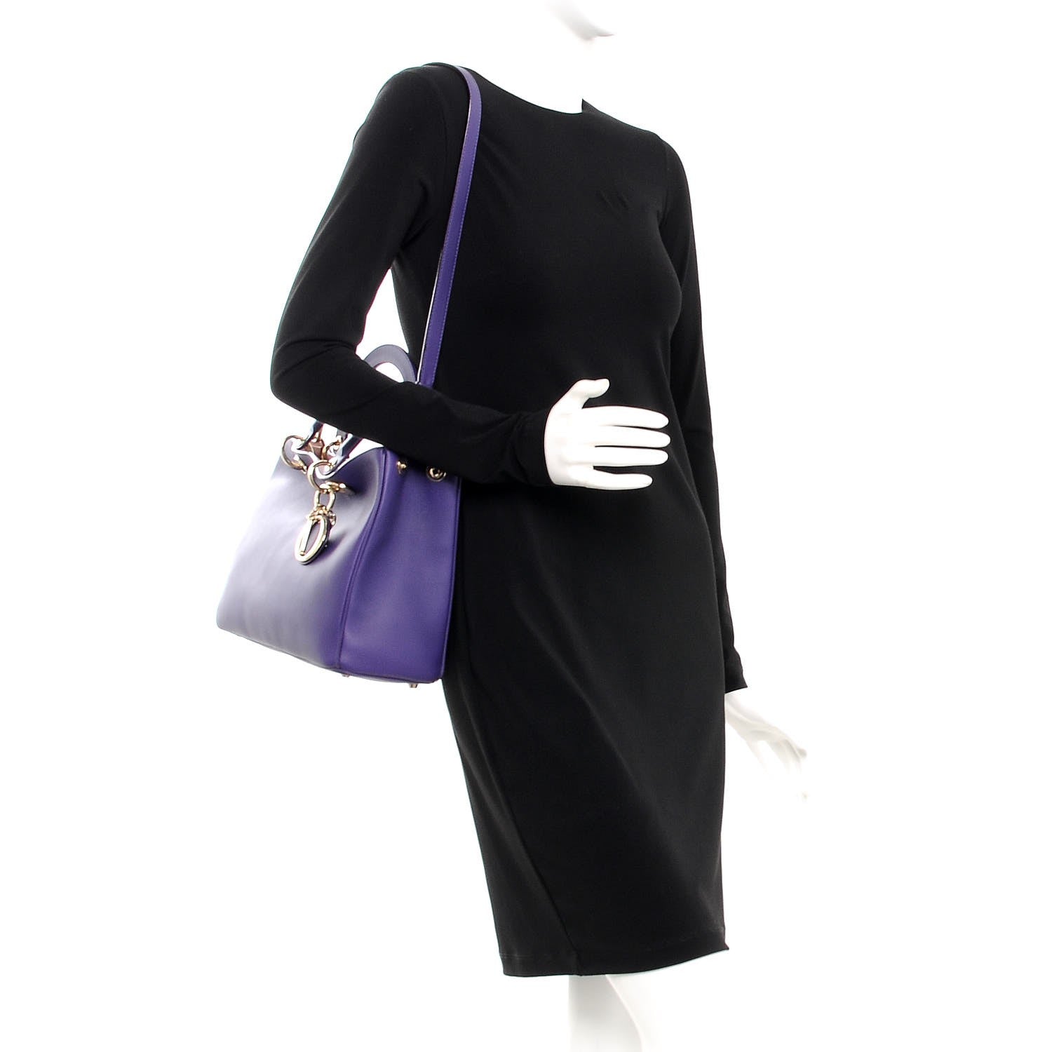 Christian Dior Smooth Calfskin Medium Diorissimo Tote Purple 2 of 10