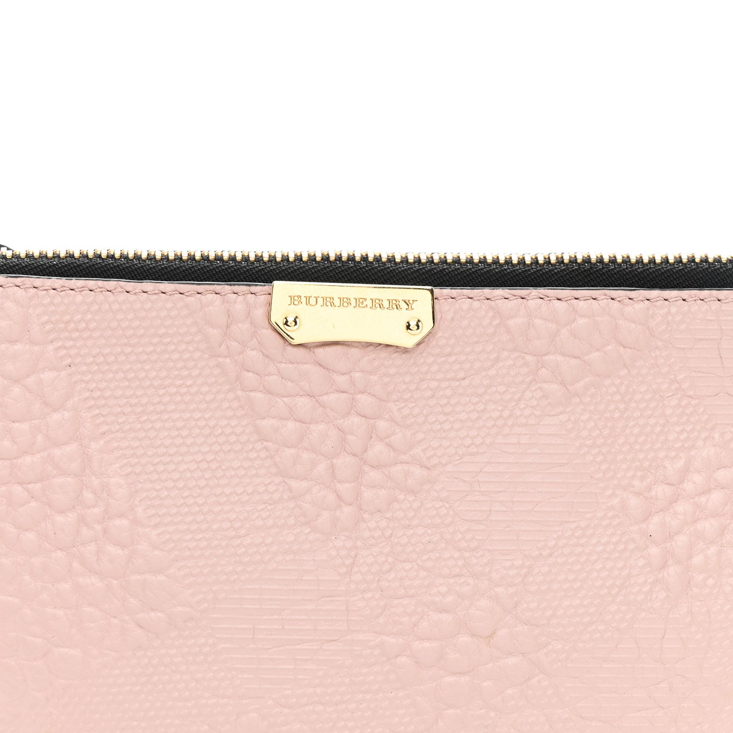 Signature Grain Calfskin Check Embossed Peyton Crossbody Clutch Bag Pale Orchid