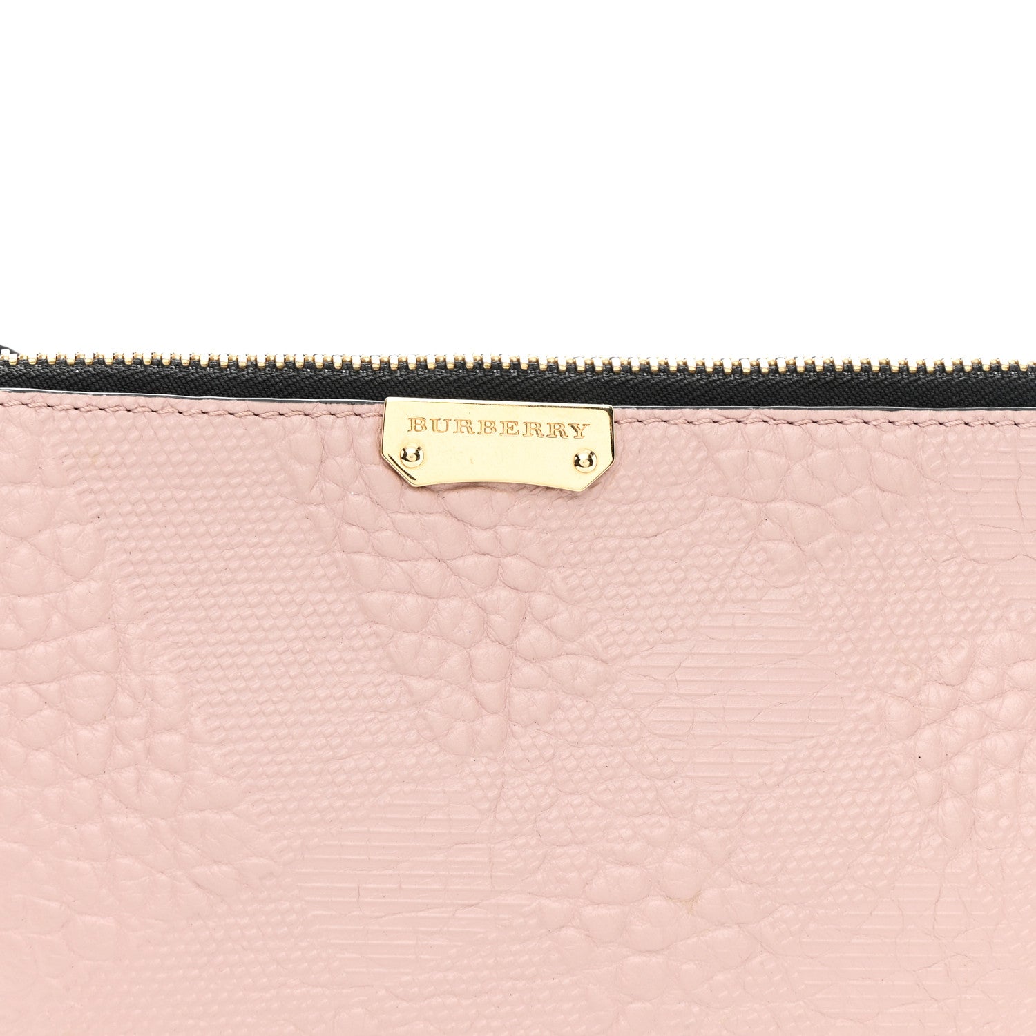 Burberry Signature Grain Calfskin Check Embossed Peyton Crossbody Clutch Bag Pale Orchid 9 of 11