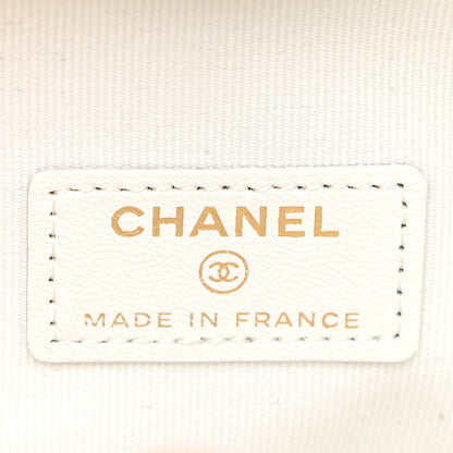 Chanel Lambskin Quilted CC In Love Heart Clutch With Chain White 6 of 12