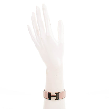 Hermes Enamel Wide Clic Clac H Bracelet PM Rose Poudre 2 of 5