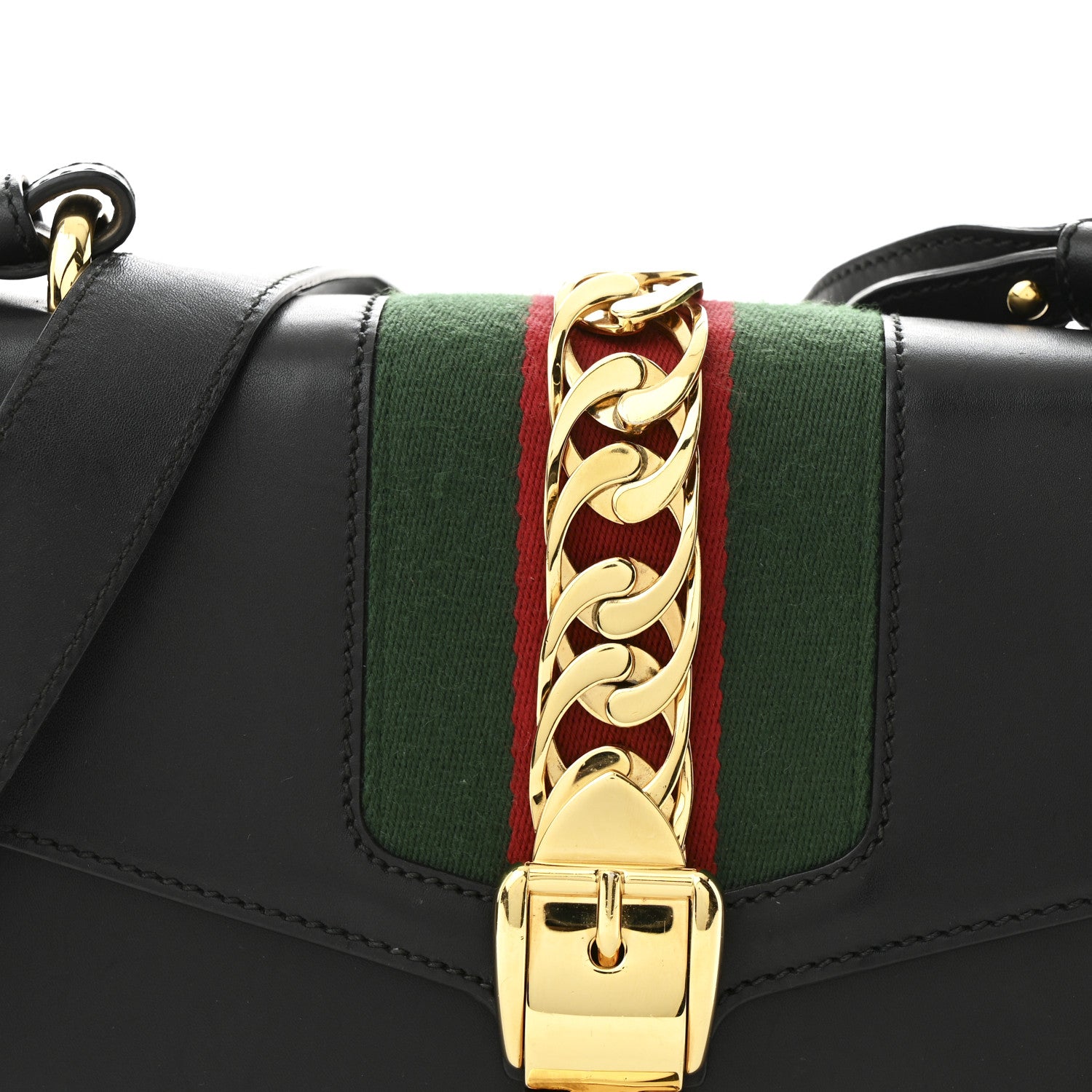 Gucci Calfskin Small Sylvie Shoulder Bag Black 8 of 12