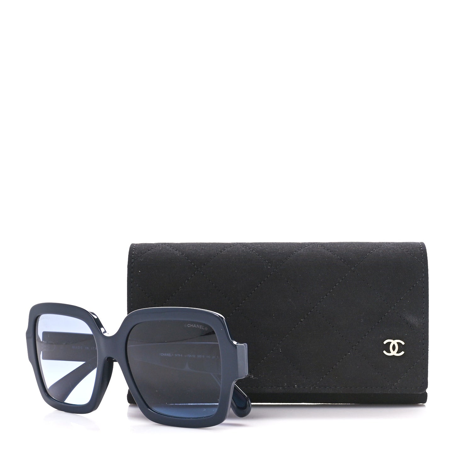 Acetate Square Heart Sunglasses 5479-A Black Blue
