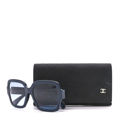 Chanel Acetate Square Heart Sunglasses 5479-A Black Blue 8 of 8