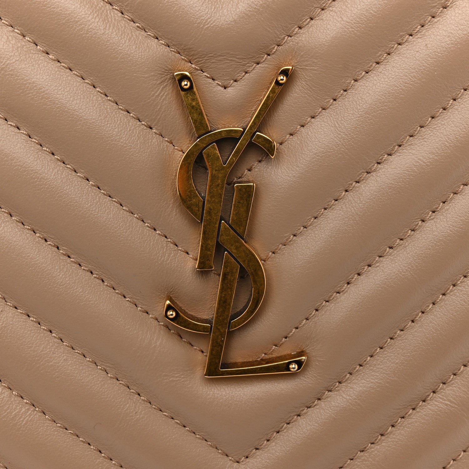 Saint Laurent Calfskin Matelasse Monogram Lou Camera Bag Dark Beige 11 of 13