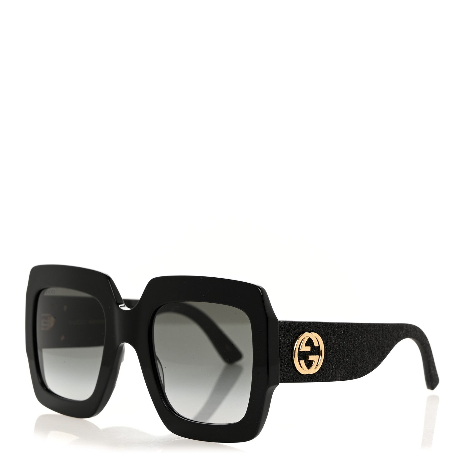 Gucci Square Frame Glitter GG0102S Sunglasses Black 1 of 8