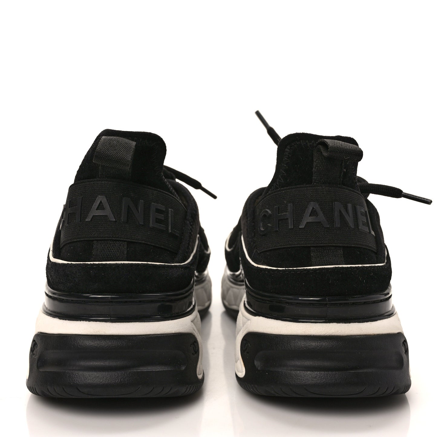 Velvet Calfskin Mixed Fibers CC Sneakers 39 Black