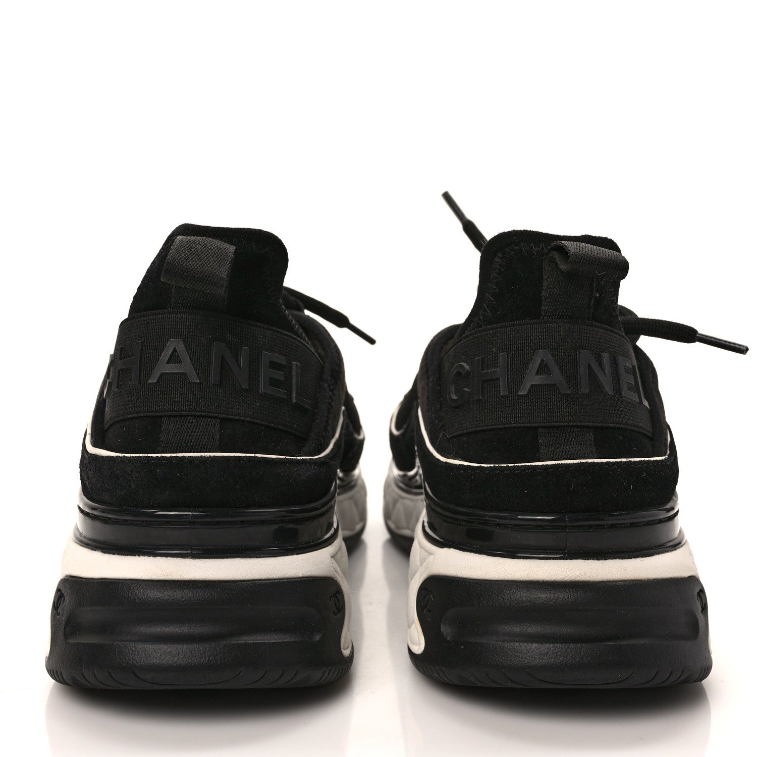 Chanel Velvet Calfskin Mixed Fibers CC Sneakers 39 Black 5 of 9