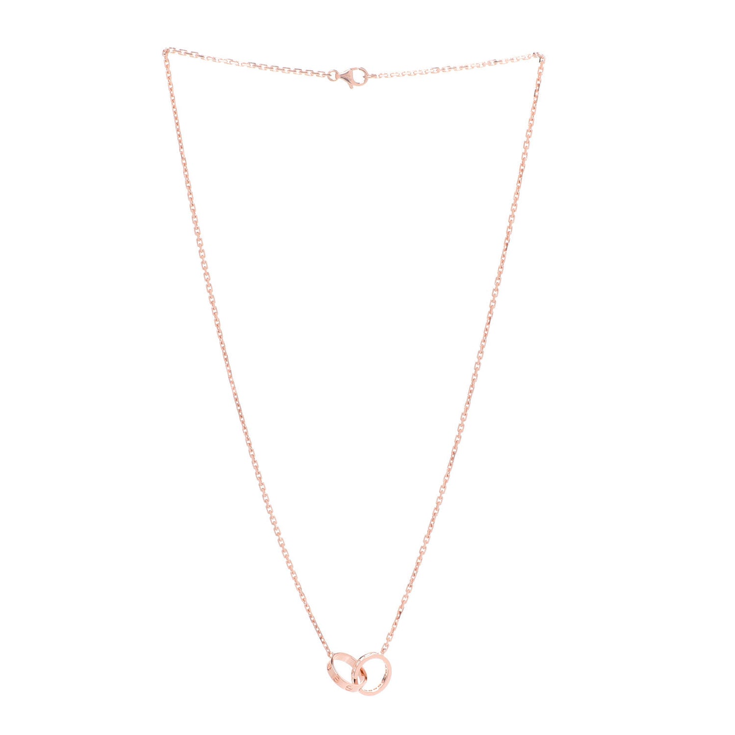 18K Pink Gold Diamond Interlocking LOVE Necklace