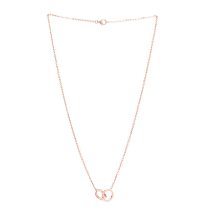 Cartier 18K Pink Gold Diamond Interlocking LOVE Necklace 3 of 6