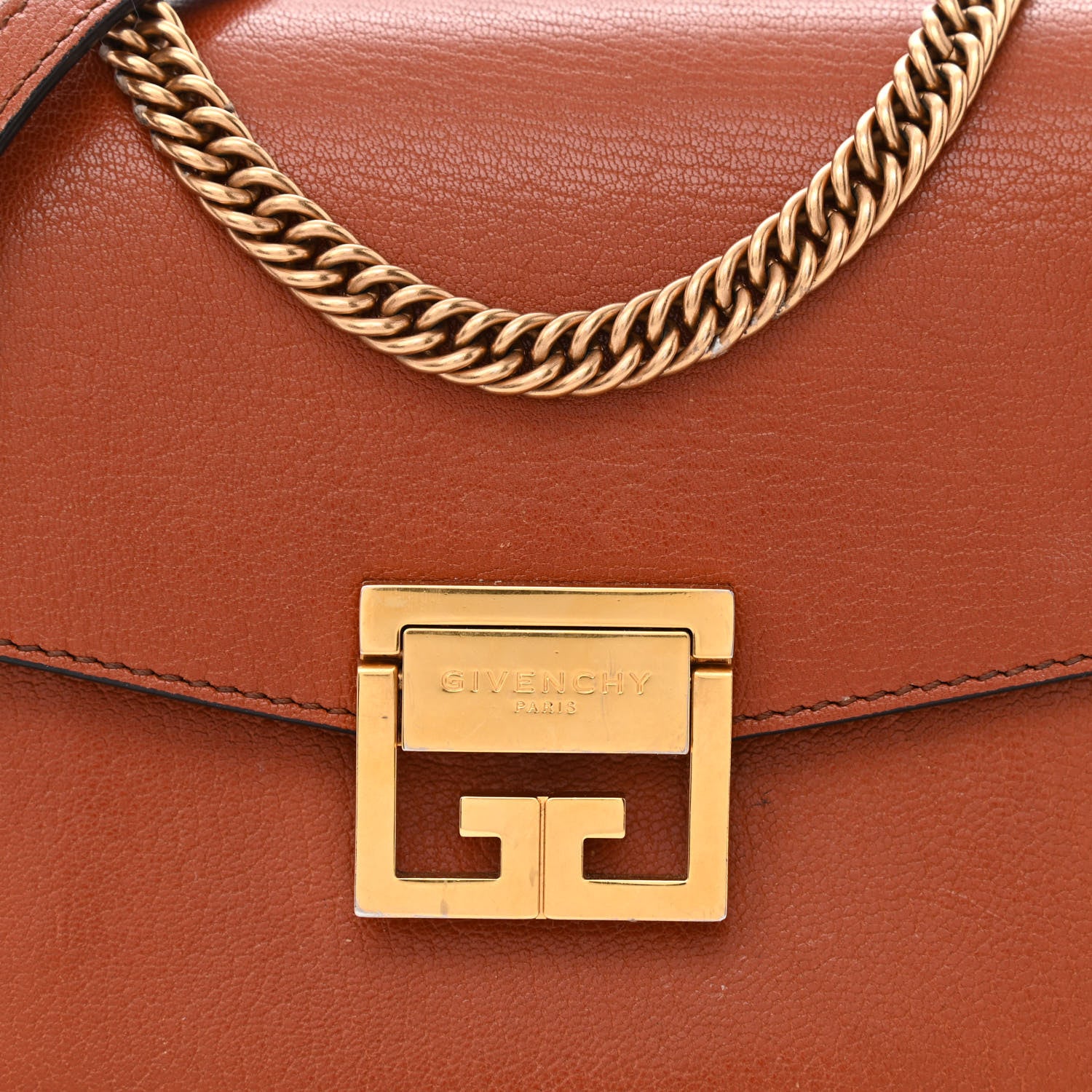 Givenchy Goatskin Suede Small GV3 Shoulder Bag Chestnut 8 of 12