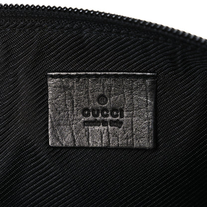 Gucci Denim Monogram Boat Pochette Black 6 of 10