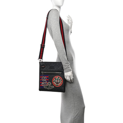 Gucci GG Supreme Monogram Night Courrier Flat Messenger Bag Black Multicolor 2 of 18