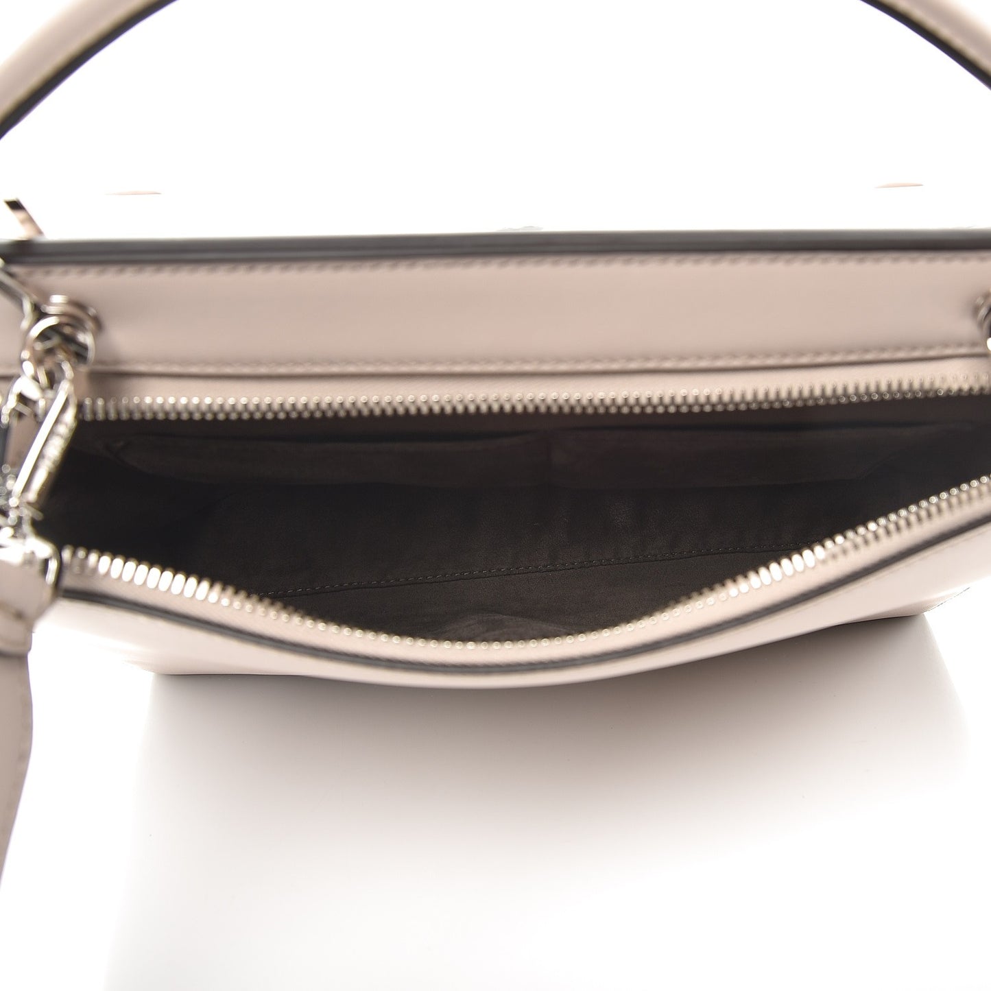Vitello Baltico Dolce Shiny Nappa Lace Up DotCom Satchel Grigio Polvere