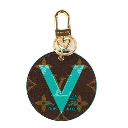 Louis Vuitton Monogram Illustre V Bag Charm Key Ring Turquoise 1 of 6