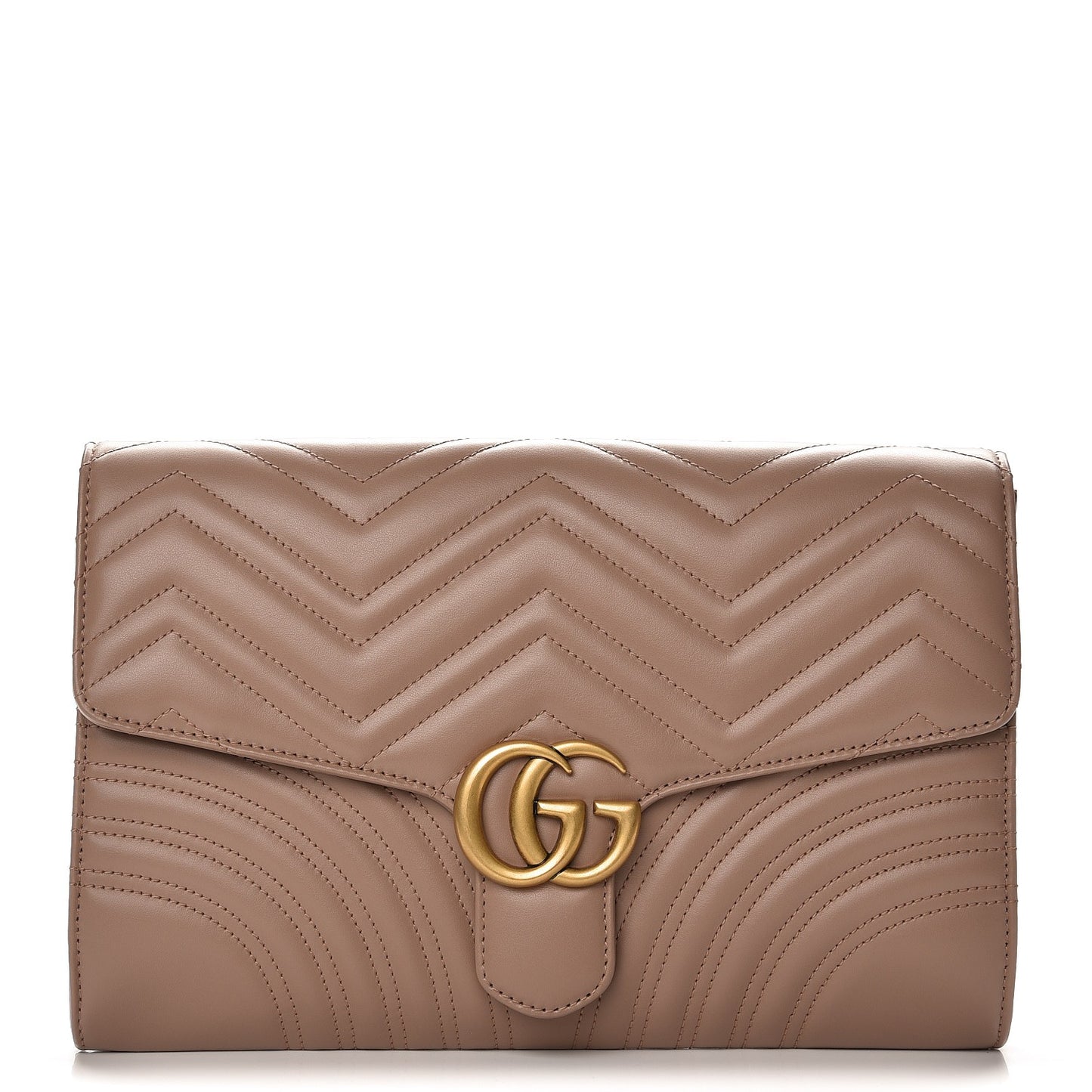 Calfskin Matelasse GG Marmont Clutch Porcelain Rose